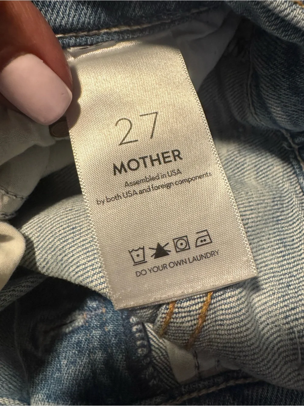 MOTHER The Tomcat The Confession Distressed Straight Crop Jeans 27